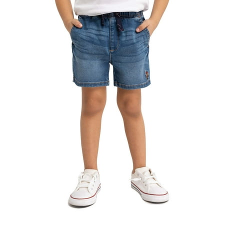 U.S. Polo Assn. Toddler Boy Knit Denim Pull-on Short, Sizes 2T -5T