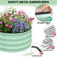thumbnail image 5 of Kicctian 2Pcs Galvanized Outdoor Raised Garden Bed, 2x2x1 ft Round Metal Planter Box for Vegetables, Herbs, and Flowers, Olive Green, 5 of 8