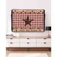 thumbnail image 3 of Outdoor TV Cover 40 to 43 Inch Weatherproof, Red Plaid Vintage Country Star Waterproof TV Screen Protector for Outside Decor with Zipper and Pocket 40"L x 25"H , Farmhouse Wood Texture, 3 of 7