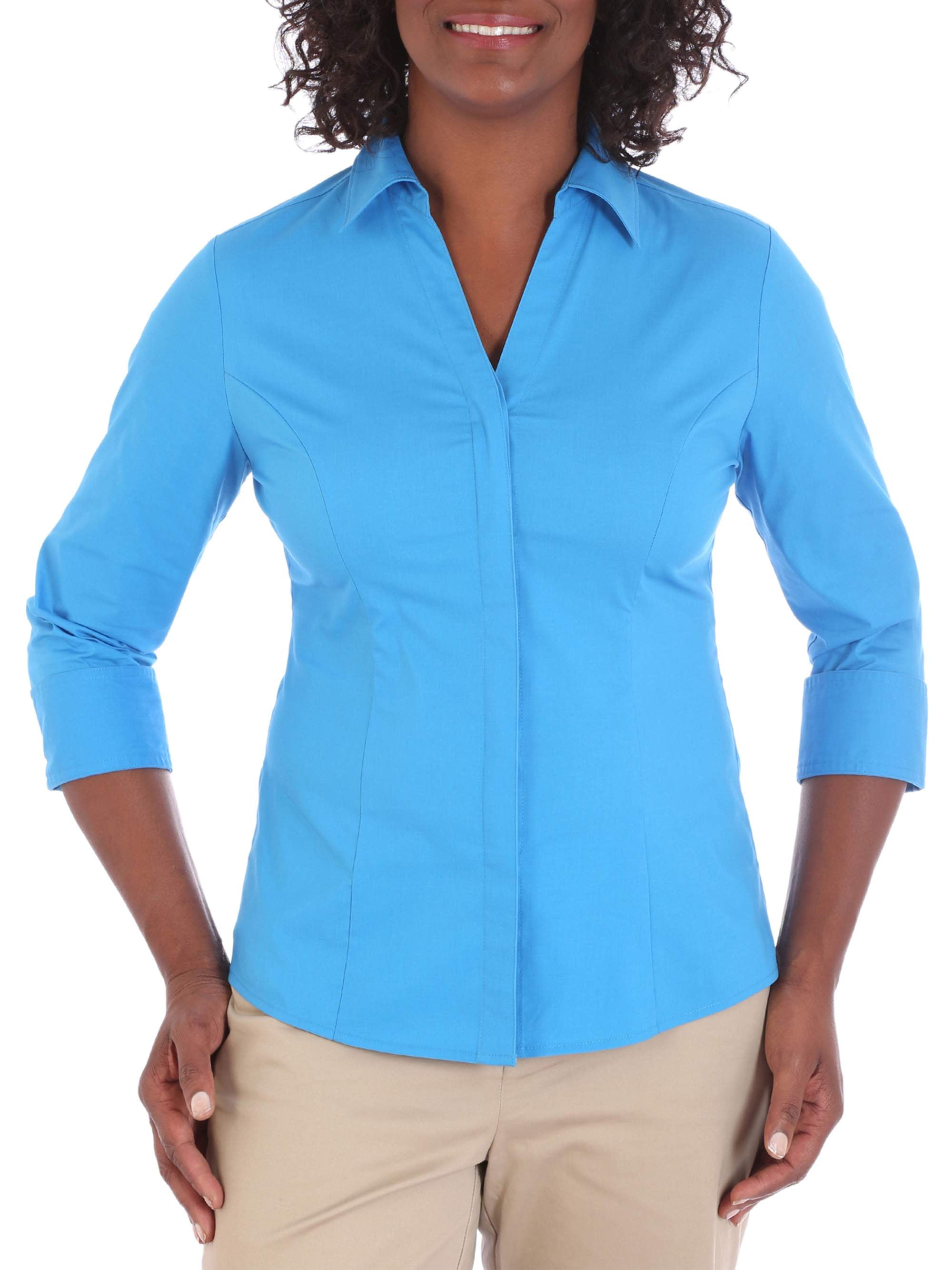 Lee Riders Women's Â¾ Sleeve Classic Career Shirt - Walmart.com