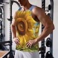 thumbnail image 5 of Logiee Sky Golden Sunflower Field A Print Men's Workout Tank Top,Quick Dry Workout Tank Top,Gym Muscle Tee,Fitness Bodybuilding Sleeveless T Shirt-3X-Large, 5 of 7