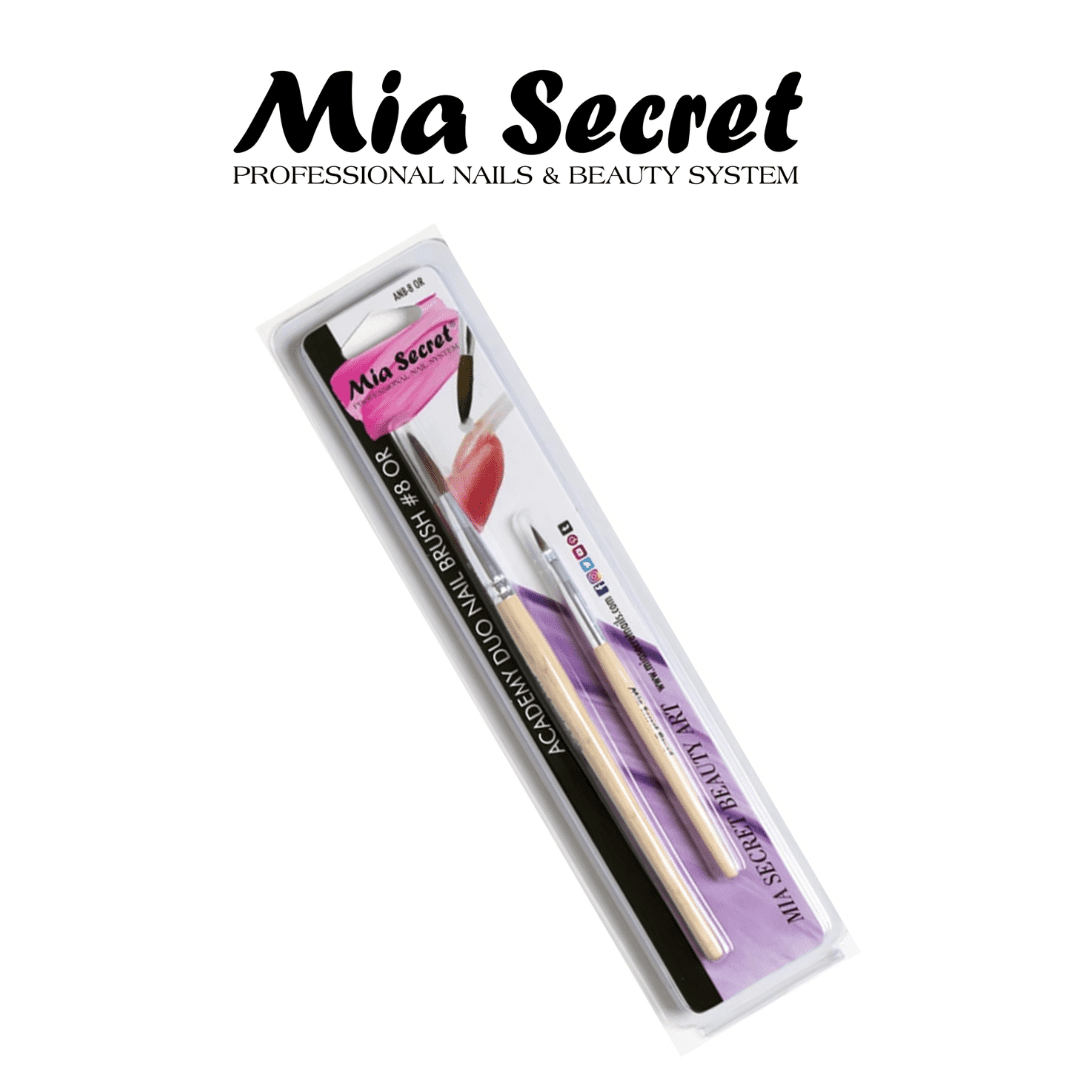 Mia Secret - Liquid Monomer 1oz & Cover Rose Acrylic Powder  0.5 oz + Dappen Dish + Academic Duo Nail Brush #8 OR- Combo