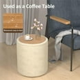 thumbnail image 4 of Round Ottoman Vanity Stool with Storage Set of 2, Beige Velvet Round Ottoman with Storage, Multifunctional Round Storage Ottoman Foot Rest, Storage Ottoman Round with Storage for Living Room, 4 of 7