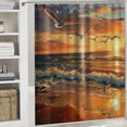 thumbnail image 6 of Orinice Beach Shower Curtain,Seagull Seaside Shower Curtain Gifts for Bathroom, Waterproof Fabric Shower Curtain Set, Sunset Ocean Waves Bathroom Decoration with  69x72, 6 of 7