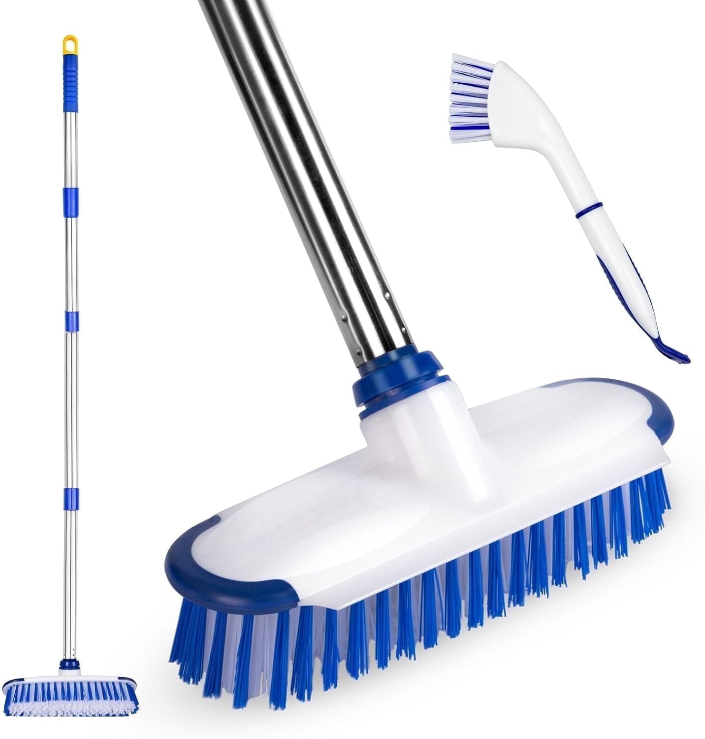 ITTAHO Floor Scrub Brush with Telescoping Stainless Steel Handle