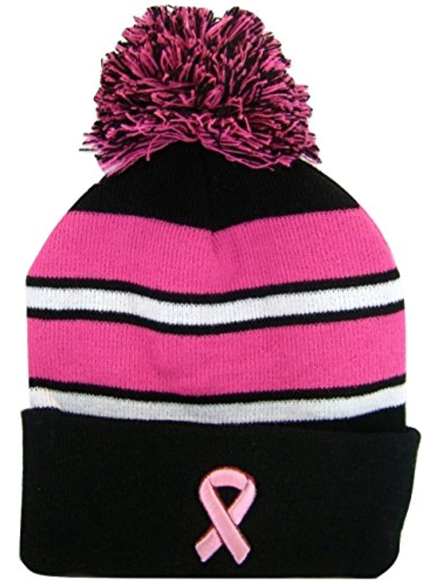 DLOAHJZH-Q Adult Unisex Love Pink Ribbon Breast Cancer Awareness Casual Knitted Hat