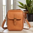 thumbnail image 6 of Leather Small Crossbody Cell Phone Bag Women Men Versatile Shoulder Purse Fashion Bag (Brown), 6 of 10