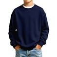 thumbnail image 2 of Boy's Sweatshirt Long Sleeve Crewneck Basic Pullover Sweater | Casual Athletic Fall Clothes Navy,5-6 Years, 2 of 6