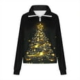 thumbnail image 5 of Hvot&aat Ladies Funny Xmas Polo Shirts Quarter Flap Zip Long Sleeve Sweatshirt Trendy Holiday Sport Pullover, 5 of 5