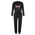 thumbnail image 5 of Cyber of Monday under 10.00 LYXSSBYX Womens Long Sleeve Tops Hot Sale Clearance Women's Christmas Print Long Sleeve O-neck Sport Pullover Leisure Crop Tops + Pants Set, 5 of 5