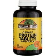 Nature's Blend Chewable Protein Tablets with Tasty Honey Flavor - Supports Muscle Growth, Recovery, Weight Gain & Overall Wellness - Gluten-Free Supplement with 3g Protein - 200 Tablets - Pack of 2