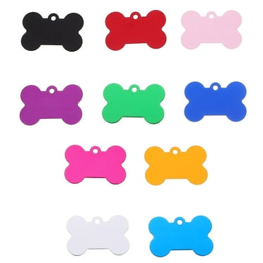 FUEENIRVA 50Pcs Dog ID Tags for Engraving Dog Shape Assorted Color