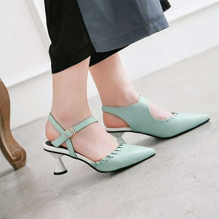 

Qepwscx Sandal For Women Comfortable Sandal For Women Dressy Fashionable Faux Leather Mid-Heel Shoes With Metal Buckle Ladies Sandals Size 35-43 Sandal For Women Dressy Comfortable