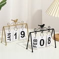 thumbnail image 1 of YAOMOBB Perpetual Calendar Nordic Style Metal Bird Table Calendar Perpetual Calendar Home Decor, 1 of 6