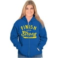 thumbnail image 4 of Finish Strong Bible Scripture Quote Unisex Fleece Graphic Zip Up Hoodie Brisco Brands 5X, 4 of 6