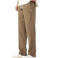 thumbnail image 2 of DPTALR George Men's Summer Thin Soft Fabric Pants Loose Wide Leg Elastic Waist Work Trousers Khaki Big and Tall Men M, 2 of 4