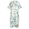 thumbnail image 4 of Vestido de fiesta con bolsillos sueltos y estampado de hojas de eucalipto estilo bohemio 2025 para mujer, vestido largo para mujer, 4 of 6