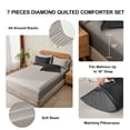 thumbnail image 5 of Flymme 7 Pieces Full Size Bed in a Bag Black Comforter Set with Sheets Modern Quilted Diamond Bedding Sets Complete Full Bed Sets for Bedroom Decor, 5 of 8