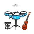 thumbnail image 4 of Simulación de juguetes de batería para niños Hugo Kits de batería de Jazz Silla de guitarra azul, 4 of 10