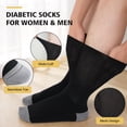 thumbnail image 7 of UNEEI Diabetic Socks for Men & Women, 6 Pairs Non-Binding Crew Socks with Extra Wide Loose Fit for Swollen Feet and Calves, Color-Block Design, Size 11-13, 7 of 7