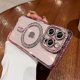 thumbnail image 3 of Funda de teléfono transparente con purpurina de diamante para iPhone, cubierta magnética de carga inalámbrica Magsafe, 15, 14, 13, 12, 11 Pro Max, 15 Plus, 3 of 5