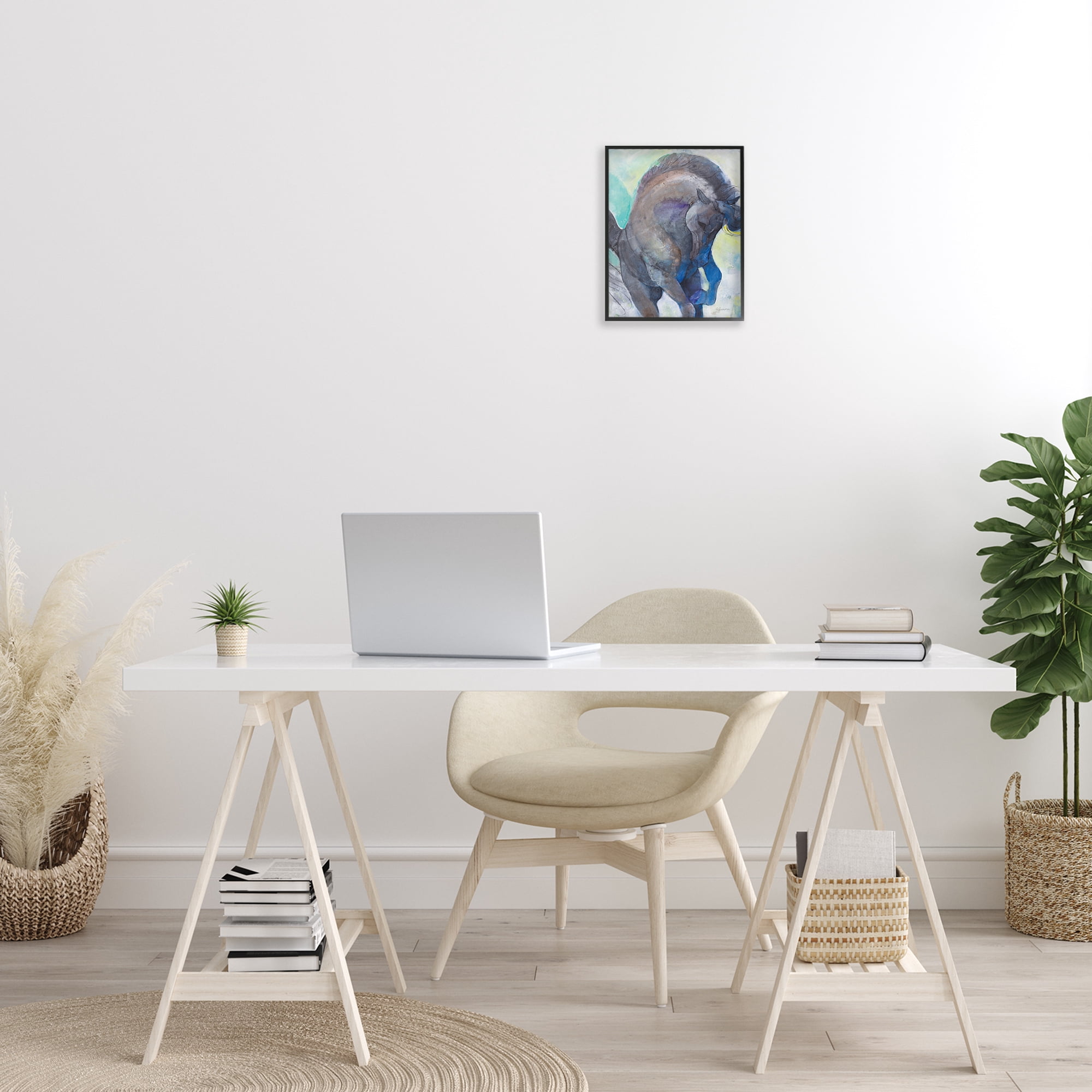 Stupell Industries Royal Splendor Stallion Animals & Insects Painting Black Framed Art Print Wall Art, 11 x 14