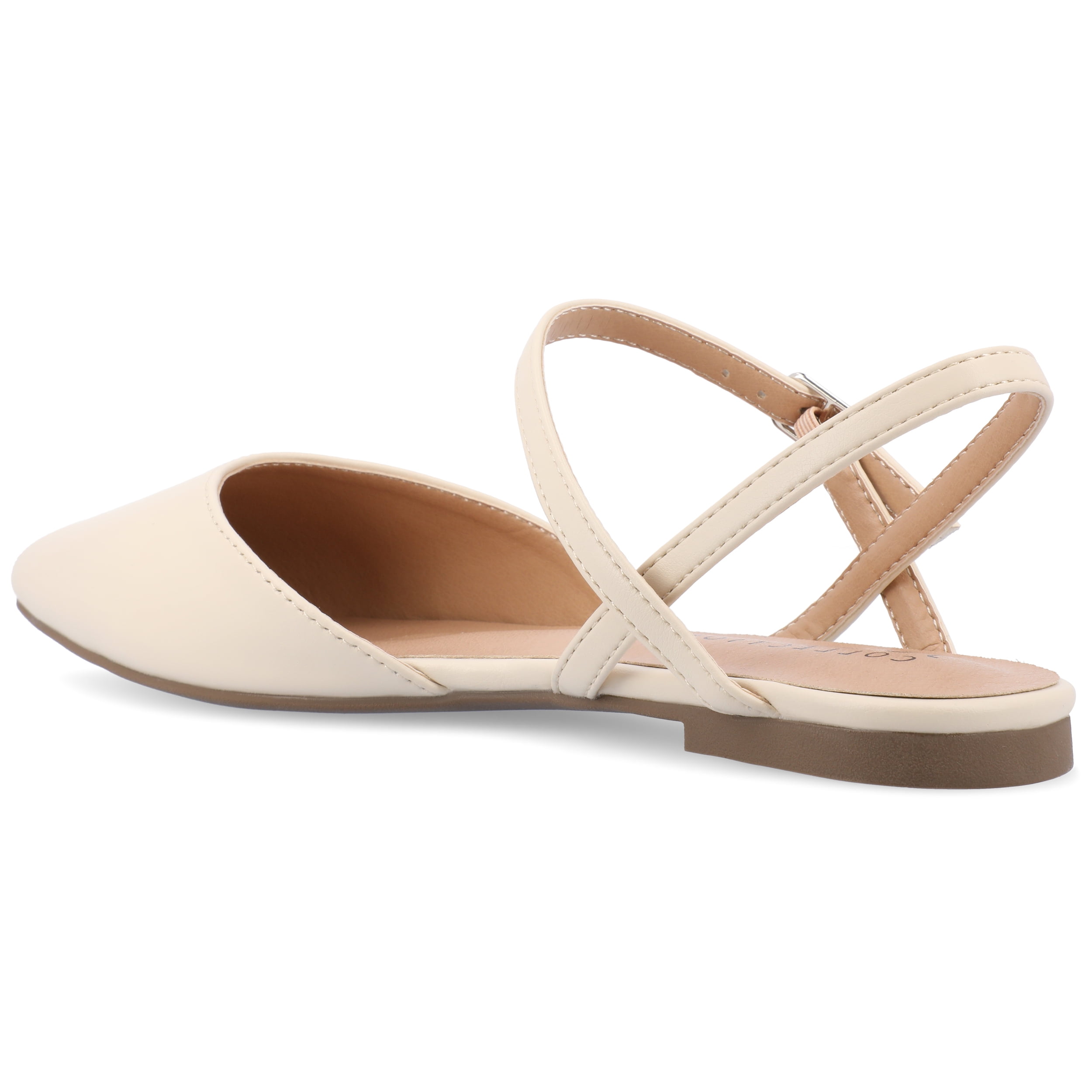 Journee Women's Martine SuperNatural Shades Narrow Width Buckle Pointed Toe Flats