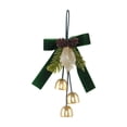 thumbnail image 3 of MTBLYS Adorno colgante navideño con lazo y campanas - Lazo de terciopelo con cascabeles, piña y diseño de hoja para árbol de Navidad, pared, puerta, hogar, sala de estar, comedor, dormitorio., 3 of 8