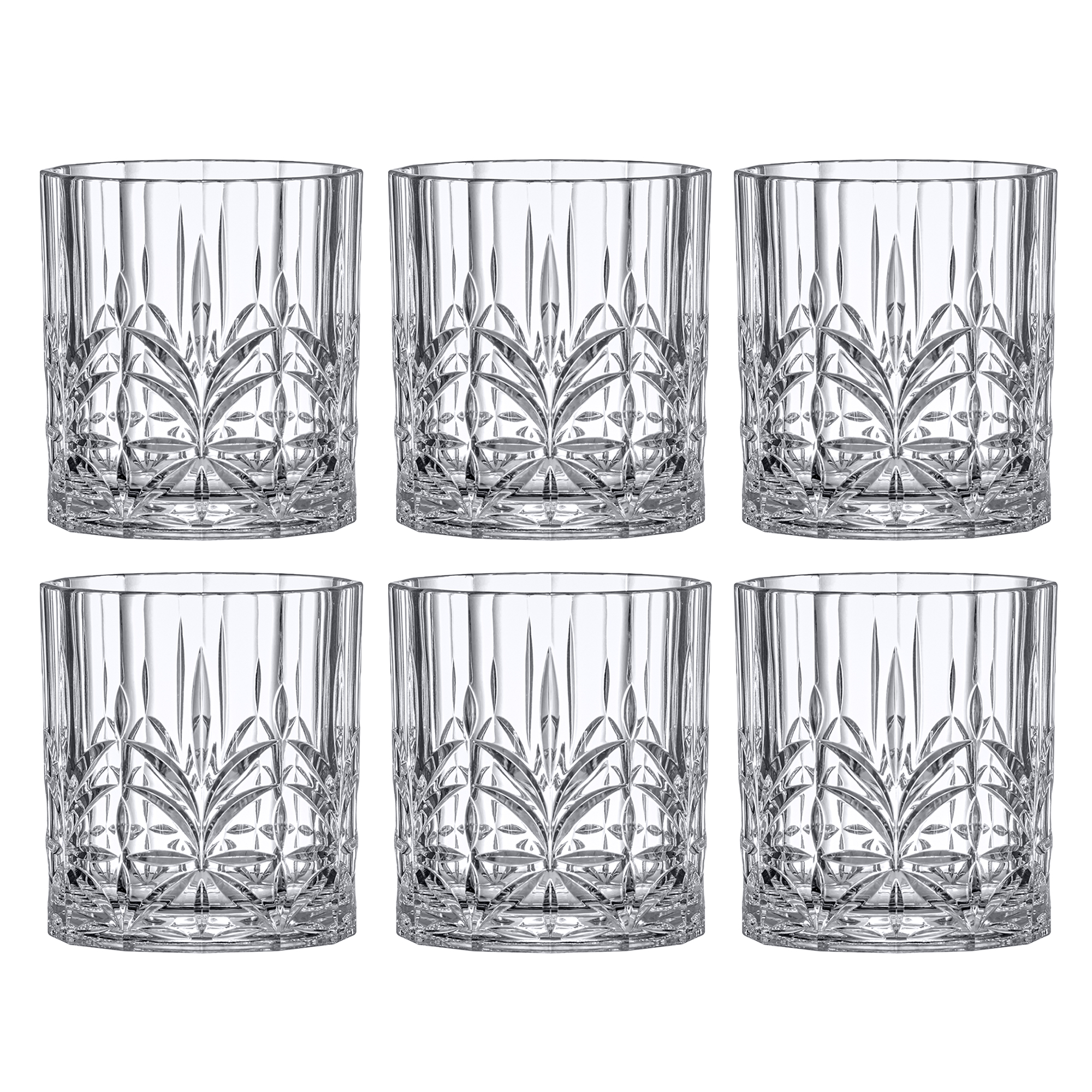 Amazing Abby - Whitney - 14-Ounce Plastic Whiskey Glasses (Set of 6), Plastic Wine Glasses, Reusable, BPA-Free, Shatter-Proof, Dishwasher-Safe, Perfect for Poolside, Outdoors, Camping, and More
