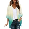 thumbnail image 3 of UVEASISHA Women Tie Dye Kimono Cardigan Half Sleeve Lightweight Summer Outerwear Thin Soft Open Front Shrugs Multicolor XXL, 3 of 6