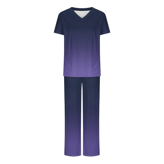 UPPADA Ensembles de Sarraus pour Femmes en Liquidation Liquidation Sarraus Extensibles Colorés à Col en V Jogger Ensemble d'Uniforme d'Infirmière Hauts de Sarrau à Manches Courtes et Ensemble de Pantalon Long à Jambe Grand avec Poches, Sarraus Bordeaux
