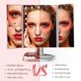 thumbnail image 3 of Espejo de maquillaje HUONUL con aumento de 10 x 3 x 2 veces, iluminado por LED, 3 of 7
