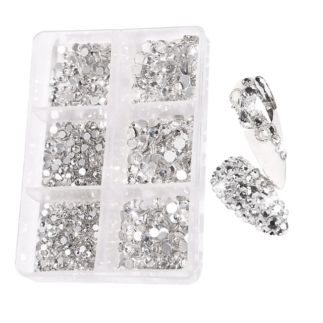 Fiudx Set para Decoración de Uñas, Decoración de Azulejos de Cristal, Piedras Elegantes, Resinas, Brillantes Diamantes de Imitación de Vidrio, Diseños Creativos para Uñas, para Entusiastas de La Mani