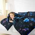 thumbnail image 4 of Feelyou Dragonfly Animal Full Size Comforter Sets, Blue Groovy Flower Bedding Sets, 3pcs, 4 of 8