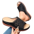 thumbnail image 4 of Wensltd Women's Walking Sandals Wide Width Round Toe Open Toe Sandals Lightweight Comfortable Outdoor Sandals Black, 4 of 9