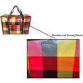 thumbnail image 4 of 4 Pcs of Large Reusable Hard Plastic Fabric Shopping, Laundry, Moving, Storage Bag with Zipper (19.5"x13.5"x7.5") (Assorted Colors), 4 of 6