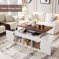thumbnail image 2 of MARNUR 48" Lift Top Coffee Table with Storage, Rustic Wood, Farmhouse Center Table for Living Room, Rectangle, 2 of 9