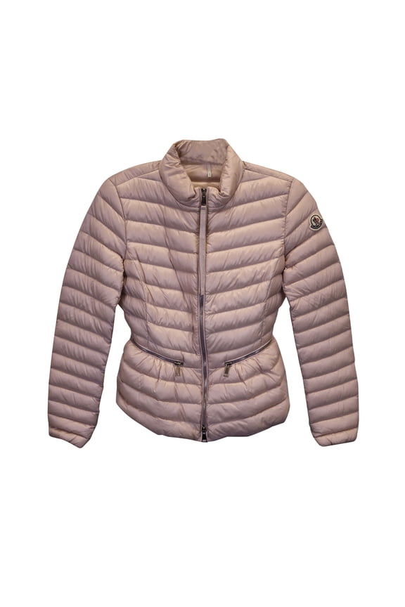 Pre-Owned Moncler Down Jacket in Pastel Pink Nylon