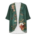 thumbnail image 6 of UVEASISHA Women 3/4 Sleeve Open Front Cardigans Lightweight Soft Summer Casual Tops Loose Thin Office Wear Cardigan Multicolor L, 6 of 6