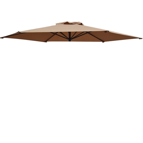 Replacement Patio Umbrella Canopy Cover for 9ft 6 Ribs Umbrella (CANOPY ONLY)-Tan