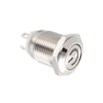 thumbnail image 5 of Interruptor de botón metálico momentáneo Uxcell cabeza plana 12mm diámetro de montaje 1NO 3-6V luz LED blanca, 5 of 5