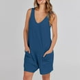 thumbnail image 5 of Utoimkio Women's Casual Summer Sleeveless Rompers Loose Fit Adjustable Strap Short Jumpsuits Overalls Summer Outfits with Pockets, 5 of 9