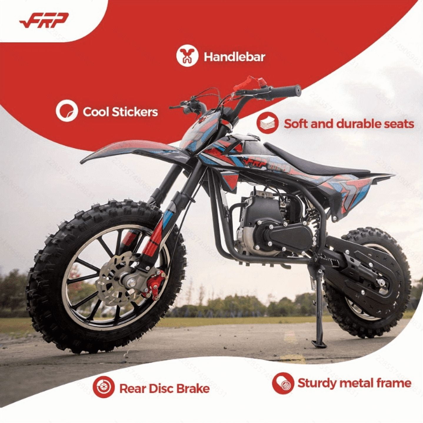 FRP FX40 40cc Dirt Bikes, 4-Stroke Gas Dirtbike for 13+, Mini Dirt Bike with Pull Start, Rear Disc Brake, EPA Certified, 20MPH Max Speed, Up to 132 LBS - Green