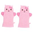thumbnail image 3 of OULII 2Pack Pink Exfoliating Mitts For Baby Bath Scrub And Cleaning Pores, 3 of 6