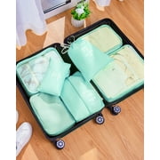 3 Piece Luggage Sets 20/24/28 inch Travel Suitcase Set with 7PCS Organizer Bags, Green