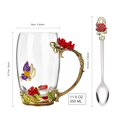 thumbnail image 2 of Taza de té con forma de flor AISVELDY, taza de cristal con cuchara, caja de regalo, 2 of 7