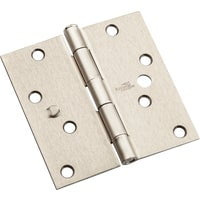National Hardware - V512 4" SQR Hinge with Security Stud 3/pk - Satin Nickel