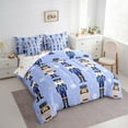 thumbnail image 3 of jejeloiu Cartoon Nutcracker Soldier Twin Bedding Sets 7-Piece,Christmas Festival Bedding Comforter Set,Blue Brown Sheet Sets For Girls,,Microfiber Bedroom Decor Reversible, 3 of 8