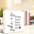 thumbnail image 6 of Zomyto 7x7 In Inspirational Wooden Box Sign,She is Strong Fierce Reave Full of Fire Motivational Decor, 6 of 7