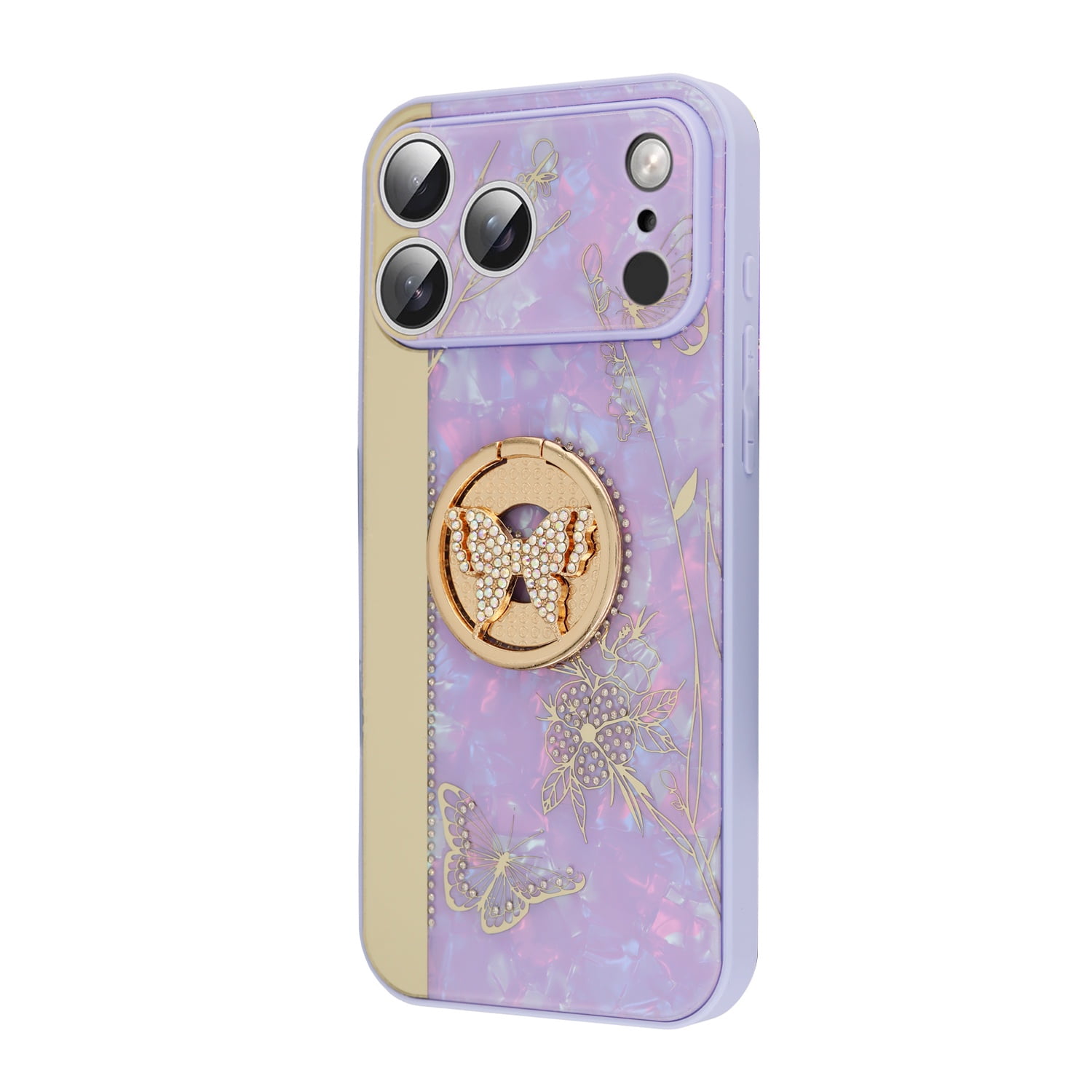 Bling Rhinestone Protective Case for iPhone 17 Pro Max - Light Purple